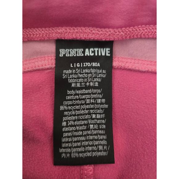 Victoria Secret Pink Athletic Pink Winter Women's Side Pockets Active Leggings L - Picture 4 of 4
